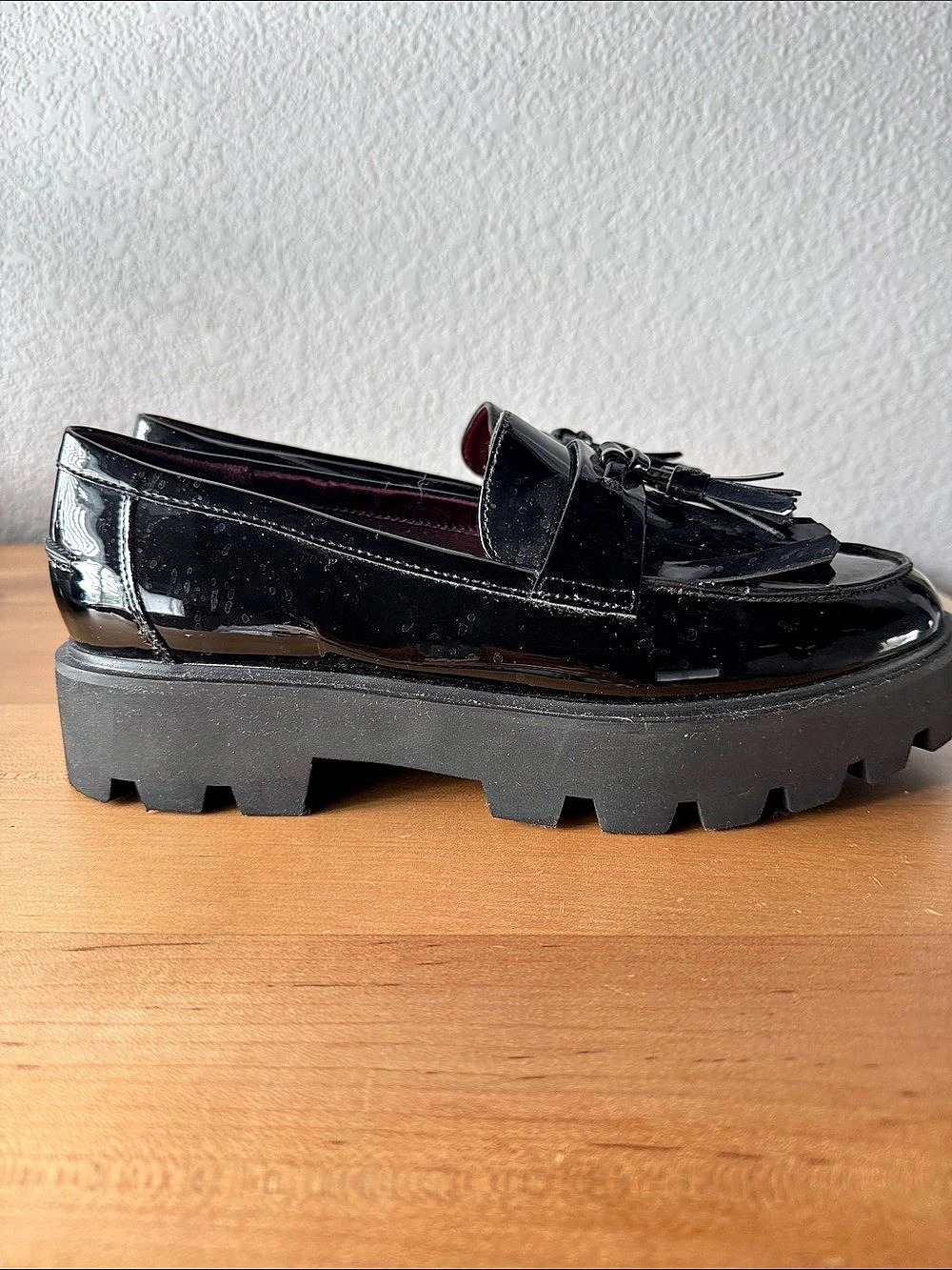 Franco Sarto Carolynn Tassel Lug Sole Loafer Black - Picture 4 of 7